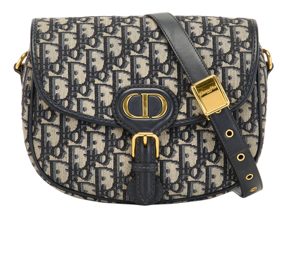 Medium Bobby, &pound;2,100, Handbags, Beige/Blue, Canvas, Front view